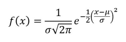 Fórmula densidade de probabilidade da distribuição normal