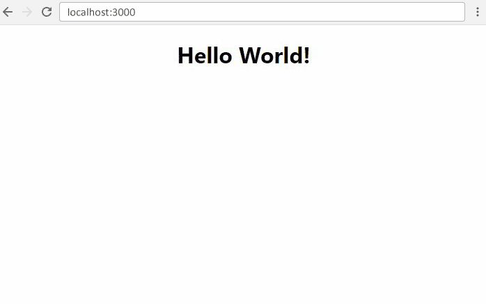 Print de uma saída de tela com a frase "Hello World"