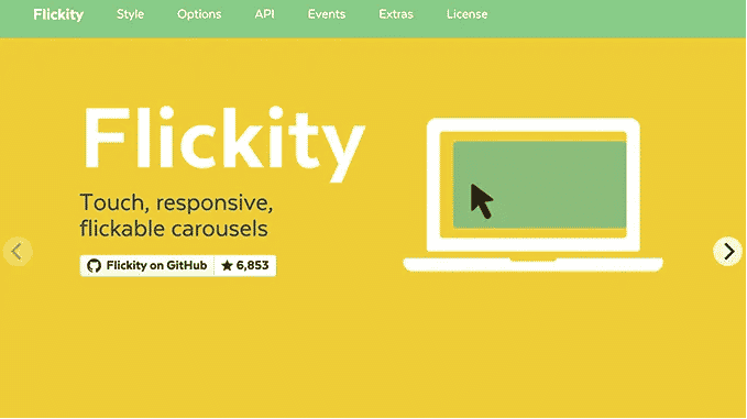 Homepage do React Flickity