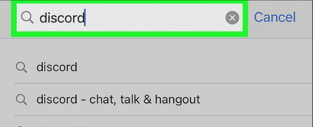 Buscando por Discord no App Store
