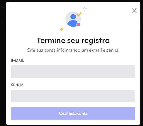 Termine seu registro