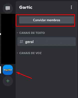 Botão "Convidar membros"