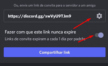 Compartilahndo link e fazendo que ele nunca expire