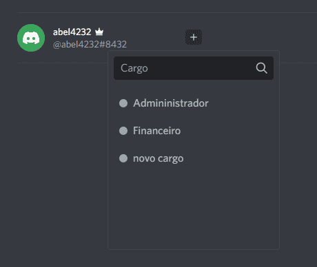 Vendo cargos disponíveis no Discord 