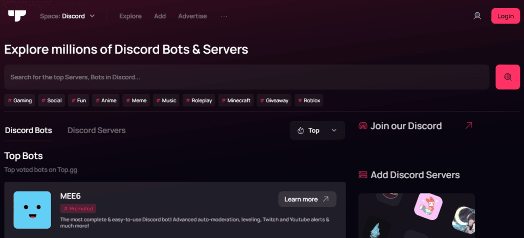 Site Discord Bot List