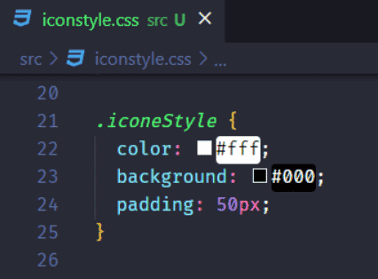 Estilização de um ícone através do atributo CSS stylesheet