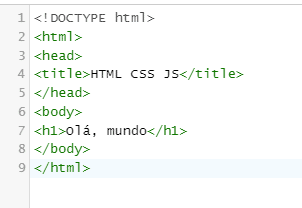Exemplo de código em HTML