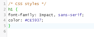 Exemplo de código em CSS