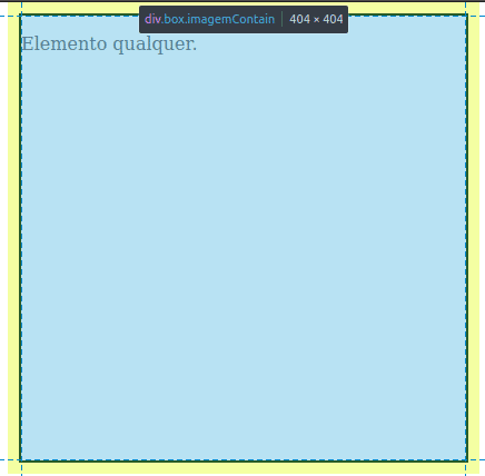 Exemplo de elemento com o tamanho definido explicitamente