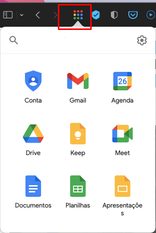 Extensão G App Launcher do navegador Safari