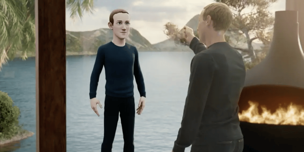 Mark Zuckerberg apresentando o conceito de Metaverso em um anúncio