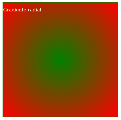 Exemplo de elemento com gradiente radial entre vermelho, amarelo e verde