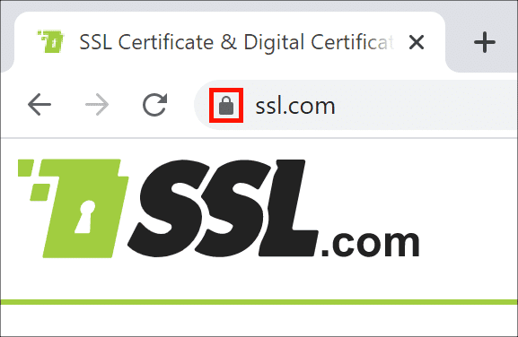 Demonstração de como o certificado de validação de domínio (SSL DV) é exibido para as pessoas usuárias
