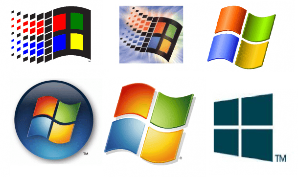 Windows diferentes logos do sistema operacional de acordo com as versões