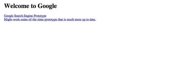 Como a Google parecia em 1997