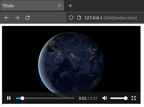 Exemplo de vídeo inserido através de HTML