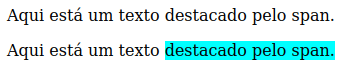 Exemplo de texto destacado por span