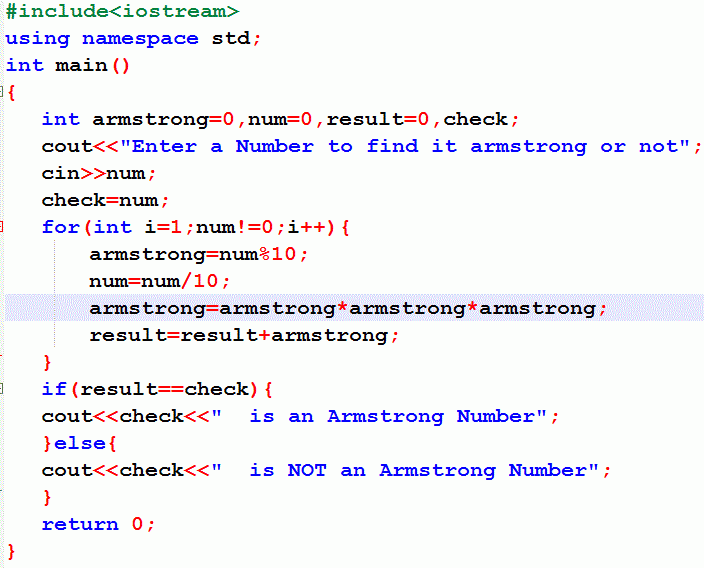 Exemplo de código C++