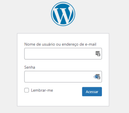 Tela de Login WordPress