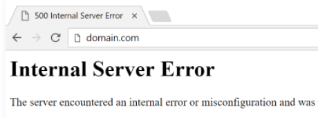 Erro Internal Server Error