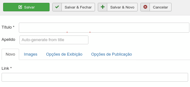 Página "Criar uma nova fonte de notícias"