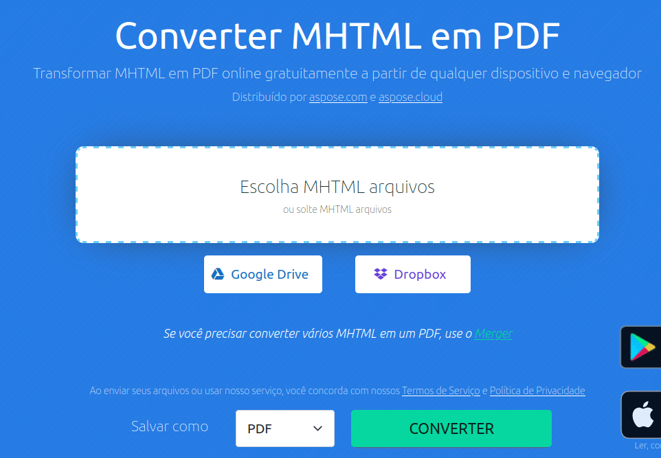 Convertendo MHTML em PDF