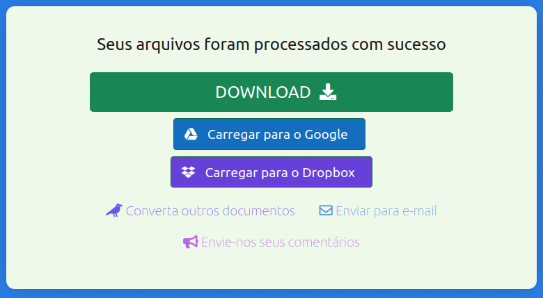 Arquivos convertidos com sucesso