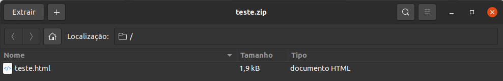 Localização do arquivo dentro do .zip